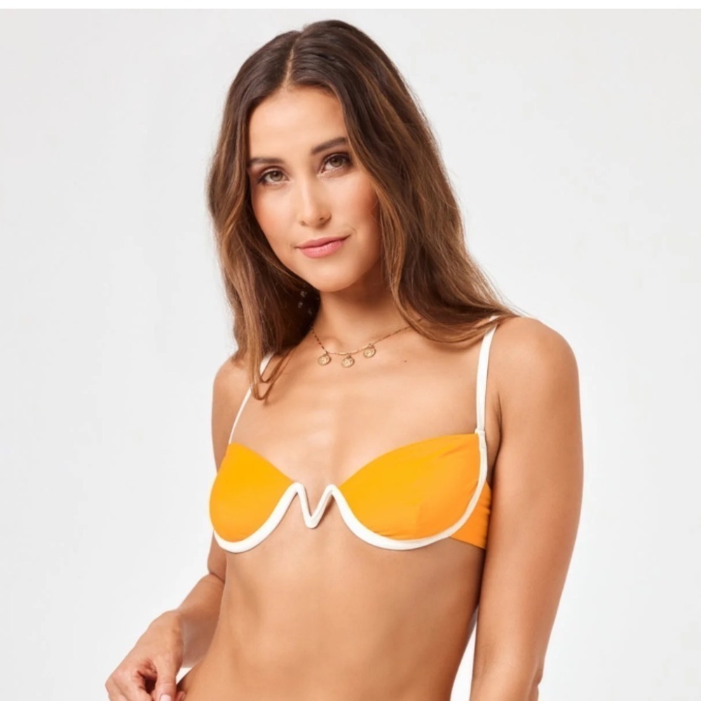 NWT l space Orange Bikini Top Size Small and Medium Available